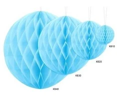 Party Deco Korėtas apvalus papuošimas 10cm 1 vnt melsvas