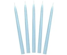 Party Deco Ilgos didelės žvakės 24cm 10vnt melsvos