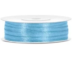 Party Deco Juostelė satino 3mm/50m žydra