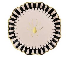 Party Deco PartyDeco TPP101, Torto lėkštė, Popierius, Juoda, Auksinė, Balta, Apvali, 23 cm, 6 vnt.
