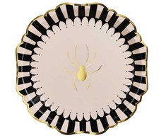 Party Deco PartyDeco TPP101, Torto lėkštė, Popierius, Juoda, Auksinė, Balta, Apvali, 23 cm, 6 vnt.
