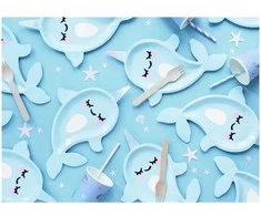 Party Deco Popierinės lėkštutės "Delfinai" 6vnt 18*29cm