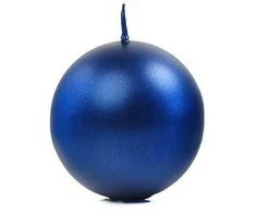 Party Deco Tamsiai mėlyna rutulinė žvakė, 6 cm