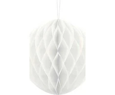 Party Deco Korėtas apvalus papuošimas 20cm 1 vnt baltas
