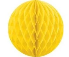 Party Deco Korėtas apvalus papuošimas 10cm 1 vnt geltonas