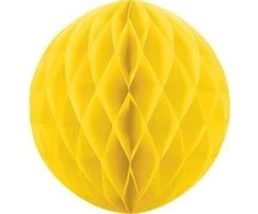 Party Deco Korėtas apvalus papuošimas 20cm 1 vnt geltonas