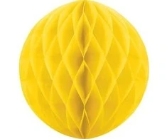 Party Deco Korėtas apvalus papuošimas 30cm 1 vnt geltonas