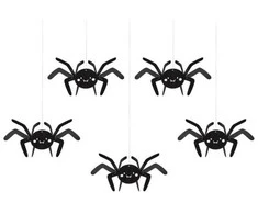 Party Deco Popierinės dekoracijos Vorai 27x17cm juodos 5vnt.