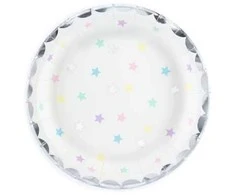 Party Deco Popierinės lėkštutės "Žvaigždutės" 6vnt 18cm