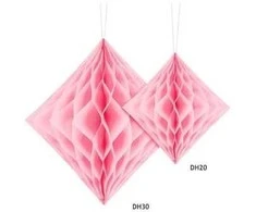 Party Deco Korėtas rombas 30cm 1 vnt rožinis