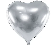 Party Deco Folinis balionas "Širdelė" 61cm sidabrinė