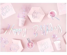 Party Deco vaivorykštė reklamjuostė su užrašu Happy Birthday - 62 cm - 1 vnt. universalus