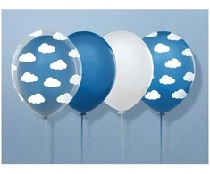 Party Deco Balionai mėlyni "Debesys" 30cm 6 vnt
