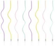 Party Deco Žvakutės gimtadienio 8 vnt 14cm spalvotos