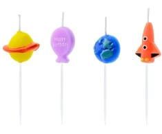 Party Deco Žvakutės gimtadienio 4 vnt vaikiškos 3cm