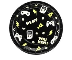 PartyDeco Popierinės lėkštutės "Game" 6vnt 23cm