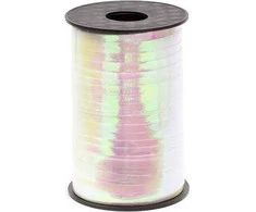 Party Deco Juostelė balionams rausvai balta 5mm/225m blizganti