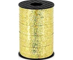 Party Deco Juostelė balionams auksinė holografinė 5mm/225m blizganti