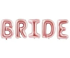 Party Deco Foliniai balionai "BRIDE" rausvi 280*86cm