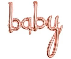 Party Deco Foliniai balionai "baby" rausvi 73*75cm