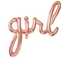 Party Deco Foliniai balionai "girl" rausvi 77*70cm