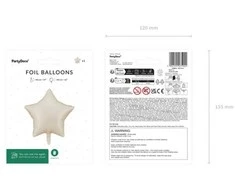 Party Deco Smėlio spalvos žvaigždės formos folijos balionas, 48 cm