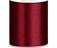 Party Deco Juostelė satino 100mm/25m tamsi bordo