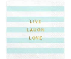 Party Deco Servetėlės 3 sluoksnių "Live laugh love"