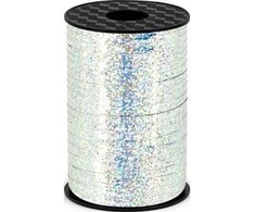 Party Deco Sidabrinė holografinė plastikinė juostelė, 5 mm universali