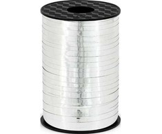 Party Deco Sidabrinė metalizuota plastikinė juostelė, 5 mm universali