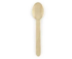 Party Deco Mediniai įrankiai šaukštai 16cm 100 vnt