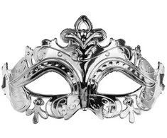 Party Deco PartyDeco Maska karnawałowa 17x9cm sidabrinė 93881