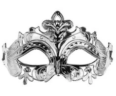 Party Deco PartyDeco Maska karnawałowa 17x9cm sidabrinė 93881