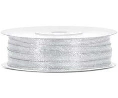 Party Deco Juostelė satino 3mm/50m sidabrinė