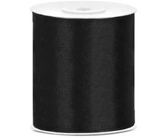 Party Deco Juostelė satino 100mm/25m juoda