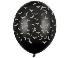 Party Deco Balionai juodi "Šikšnosparniai" helovino šventei
