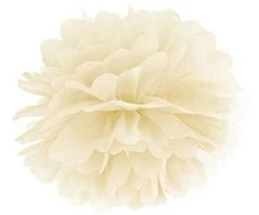 Party Deco Pomponas kreminis 35 cm