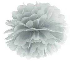 Party Deco Pomponas sidabrinis 35 cm