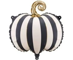 Party Deco Dryžuotas moliūgo folijos balionas, 39 cm