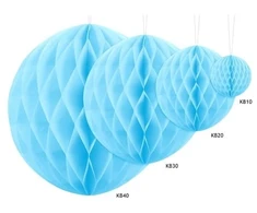 Party Deco Korėtas apvalus papuošimas 20cm 1 vnt melsvas