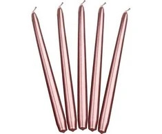 Party Deco Ilgos didelės žvakės 24cm 10vnt rausvai auksinės