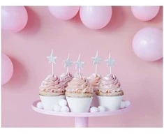 Party Deco Žvakutės gimtadienio 5 vnt žvaigždutės