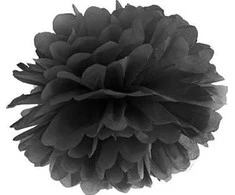 Party Deco Pomponas juodas 25 cm
