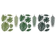 Party Deco Dekorai Lapai Tropical Party Party deko 10x14/12x35cm/21vnt. žali