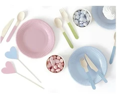 Party Deco Mediniai įrankiai komplektas spalvoti 16cm po 6 vnt