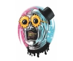 Partychimp Klouno akinių tatuiruotė Art