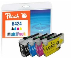 Peach Peach PI500-389 rašalo kasetė 4 vnt. Originali Standartinė išeiga Juoda, Žydra, Purpurinė, Geltona