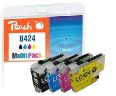 Peach Peach PI500-389 rašalo kasetė 4 vnt. Originali Standartinė išeiga Juoda, Žydra, Purpurinė, Geltona