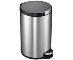 Šiukšliadėžė su pedalu EKO Artistic matinio plieno/plastiko/nerūdijančio plieno, 20 l, su vidine šiukšliadėže iš plastiko ir minkšta...