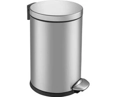 Šiukšliadėžė su pedalu, EKO Luna, matinio plieno, nerūdijančio plieno, 3 l, su plastikine vidine šiukšliadėže ir švelniai užsidarančiu dangčiu, apsaugota nuo pirštų atspaudų